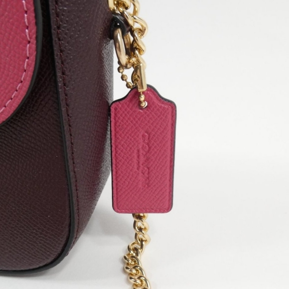 ๐บCOACH Gemma Crossbody in Colorblock Strawberry/Cranberry New Bag - Picture 6 of 16